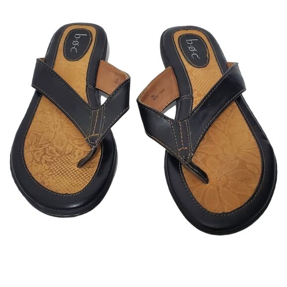 B.O.C | Thong Sandals Vegan Leather Textured Footbed - Picture 1 of 11
